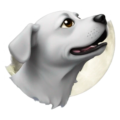 Dog in the moon sticker