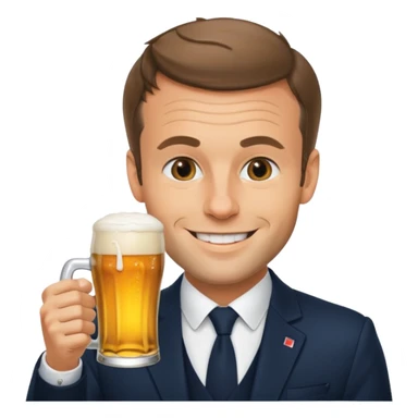 Macron qui boie une biere sticker