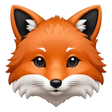 une tête de renard trop kawaii avec des poils noirs à la place des poils blancs sticker