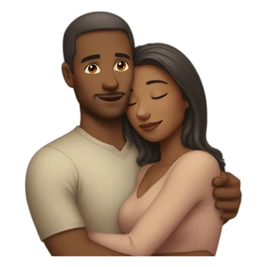 Woman and man cuddling sticker