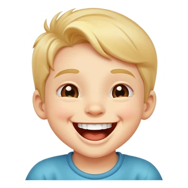 child laughing with a big smile, cheerful and joyful sticker
