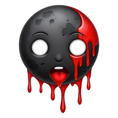 Black moon with blood dripping from it  sticker