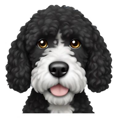 completely black with white tiny spot on the top of head portuguese water dog sticker