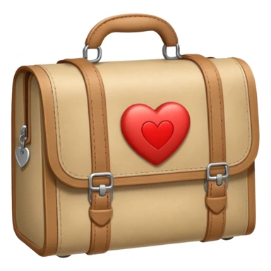 an medical bag in beige with a little heart sticker