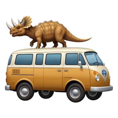 realistic triceratops chasing a van sticker
