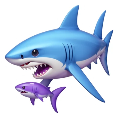 Blue shark bites an amethyst  sticker