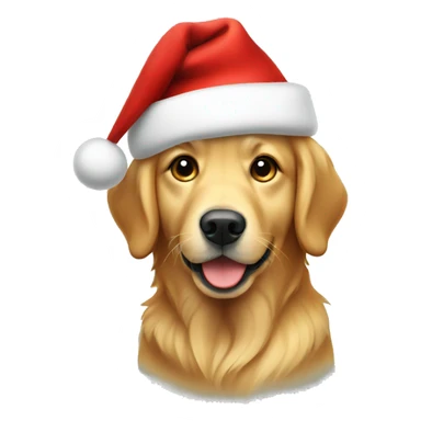 Golden retriever with Christmas hat sticker
