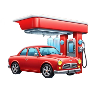 red car wash shop sticker