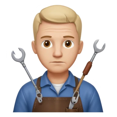 professional locksmith portrait, head and shoulders only, serious focused expression, leather apron collar, small lockpick tools visible, 3D cartoon, mobile game icon style, clean background, no text, no watermark
 sticker