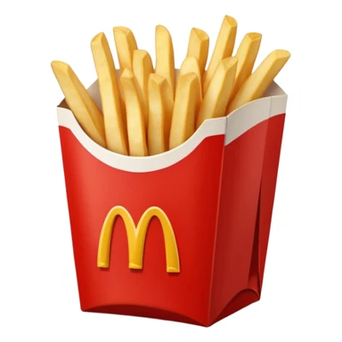 french fries with ketchup in Macdonalds carton sticker