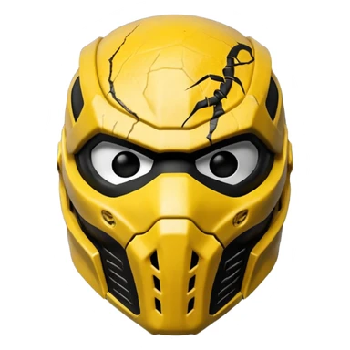 mortal kombat scorpion mask black and yellow sticker