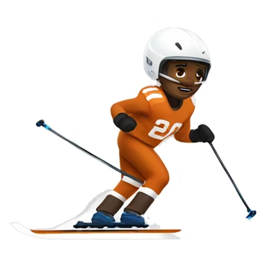 White Skier skiing wearing a Cleveland browns football Jersey sticker