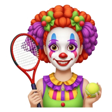 tennis player female clown sticker