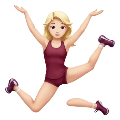 angelic blonde girl stretching in Burgundy  gym  sticker