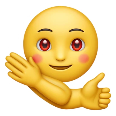 crate a yello emoji folding its arms with red eyes sticker