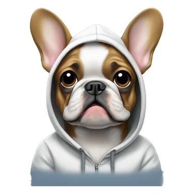 French bulldog wearing a hoodie sticker