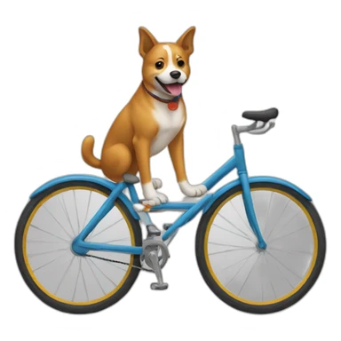 Chien sur un velo sticker