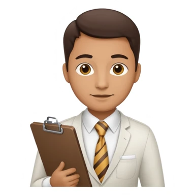 Manager + clipboard + tie, Cafe staff. sticker