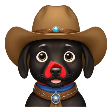 Black lab wearing cowboy hat  sticker