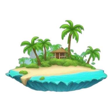 small Caribbean island with palmtrees sticker