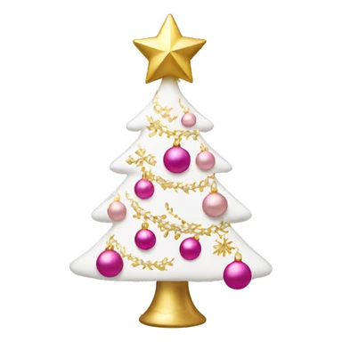 White Christmas tree with pink and gold ornaments  sticker