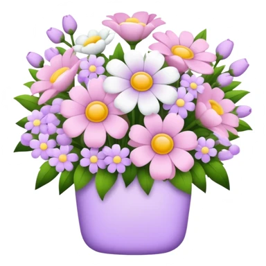 baby pink flower bouquet with white flowers light purple flowers  sticker