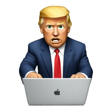 trump with laptop sticker