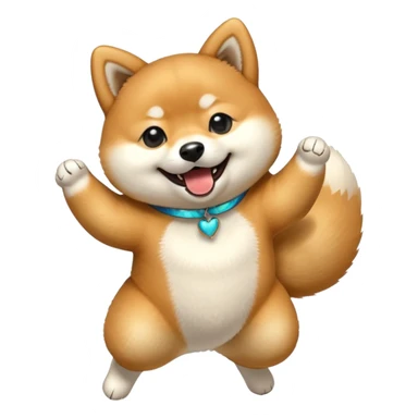 happy shiba inu dancing sticker
