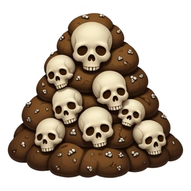 poop emoji with bones and skulls sticker
