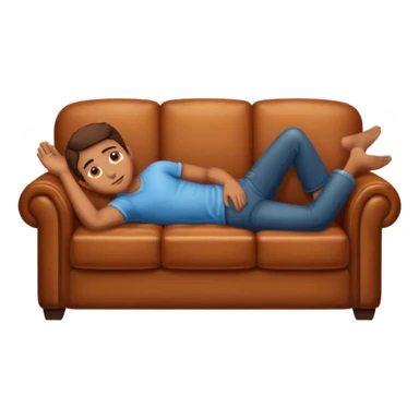man laying on a couch sticker