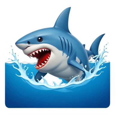 Shark attack blue sticker