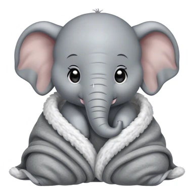Baby elephant cozy in blanket sticker