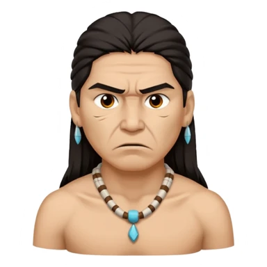 native american showing Annoyance/anger - feeling of irritation or displeasure - include neck and shoulders sticker