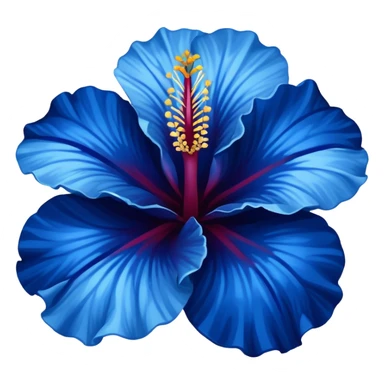 Dark blue flower hibiscus only colour blue and white sticker