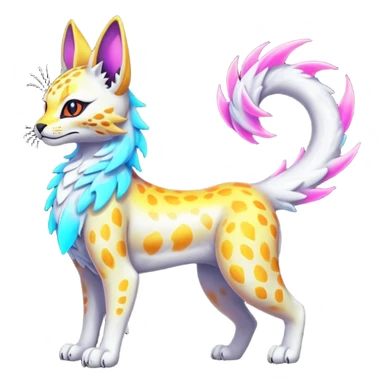 Neon Vibrant Pulsating Trail-glowing Chromatic Trico-Serval-Absol-Gryphon-Dragon-fusion-hybrid sticker