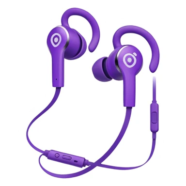 purple wired earbuds sticker