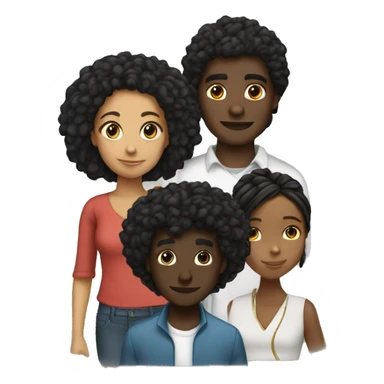 A black guy(with Afro , Black girl with dreads, and a Mexican girl sticker