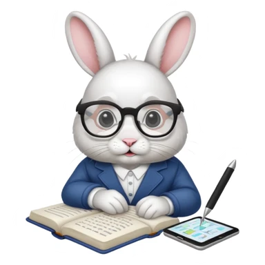 A rabbit doing Time-Intensive Manual Research sticker