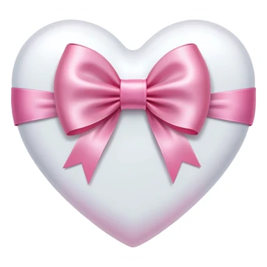 white heart with pink bow sticker
