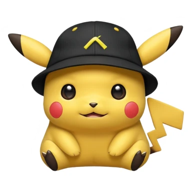 A Pikachu hat black  sticker