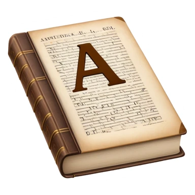 English dictionary book with letter A visible sticker