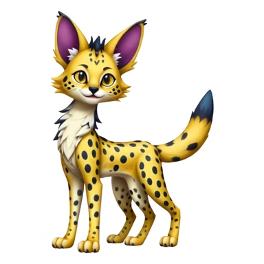 Epic Cute Colorful Dark Sergal-Serval-Vernid full body sticker