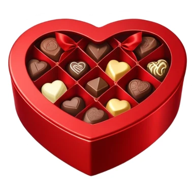 Red heart shaped box of luxury chocolates  sticker