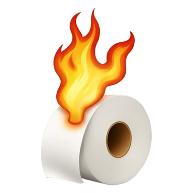 Flaming toilet paper roll sticker