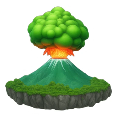 Un géant vert qui porte un volcan en éruption sticker