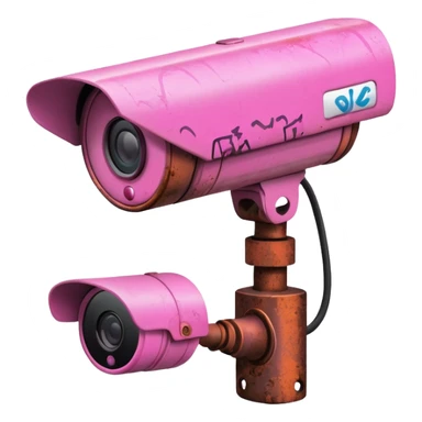 Security Camera pink with graffity sticker