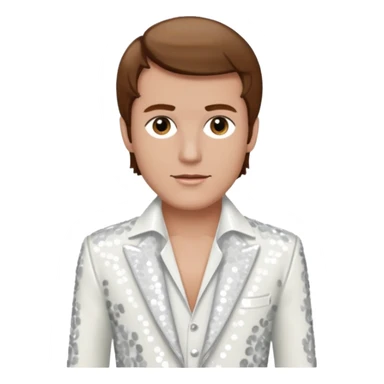 Peter Allen with Brown Hair, White Sequin Outfit sticker
