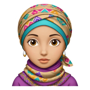 Une fille qui porte une foulare de son tete sans détails de visage  sticker