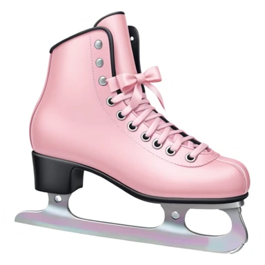 pastel pink ice skates with bow sticker