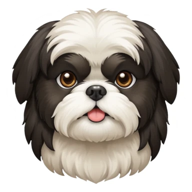 Black and white shih tzu sticker